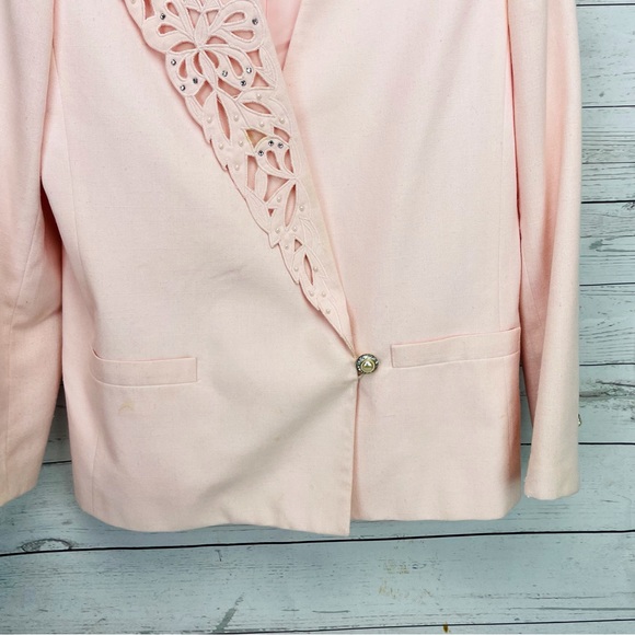 Lillie Rubin Lined Blazer Jacket Coat sz 8. Close up of two small stains - Picture 6 of 15